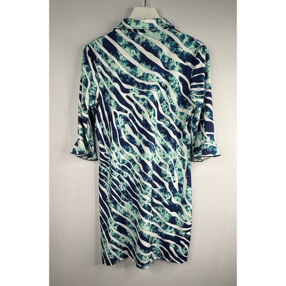 Ana Clare Marin Polo Dress Bengie Womens M 3/4 Sleeve Beach Vacation Resortwear - Picture 5 of 9